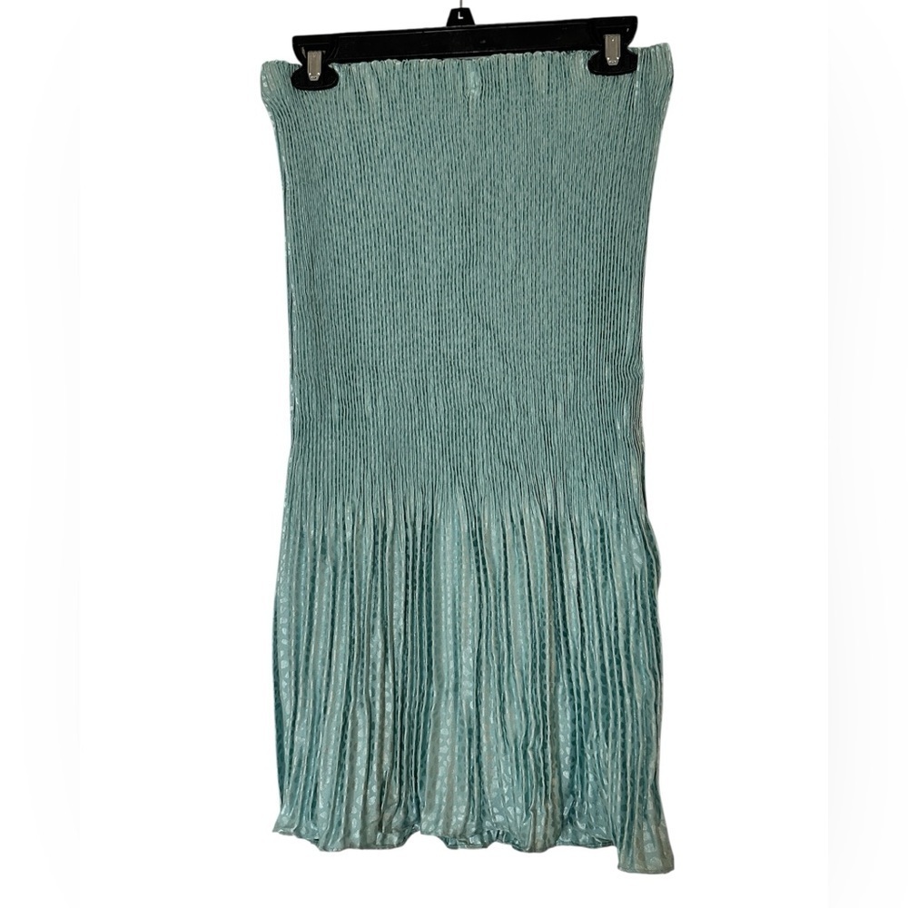 NWT Umgee Animal Jacquard Print Elastic Waist Crystal Pleated Midi Skirt.